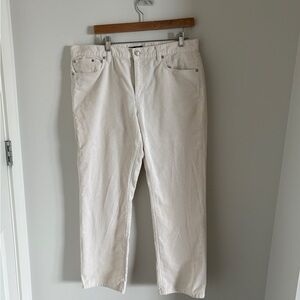 Ralph Lauren Off-White Classic Fit Straight Leg Corduroy Trousers Size 14P